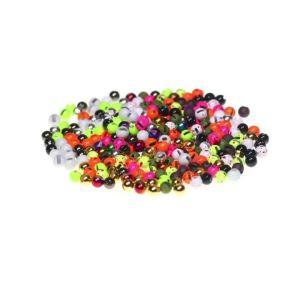 ICERIO 20pcs 2.5mm~5.0mm Slotted Tungsten Beads Jig Nymphs Fast Sinking Wet Euro Nymphs Ice Fishing Lures Fly Tying Material