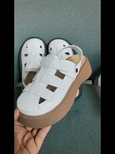 Hole Shoes Womens Toe Cap Half Slippers Outer Wear Two-Way Sandals for Women 2024 New Summer Platform Beach Roman Shoes