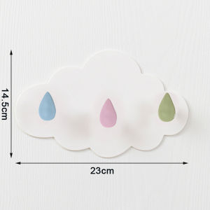4-Hook Cartoon Star Moon Cloud Non Punching Hook Home Keychain Jewelry Bag Hanger Bathroom Bath Ball Storage Rack