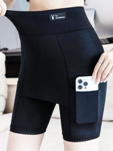 Ice Silk Safety Pants Womens Summer Shorts Triangle Area Coverage Anti-Light Walking Bottoms Five-Quarter Length Non-Rolling Edges