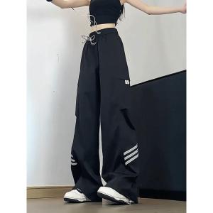 Quần Ống Rộng Cạp Cao Mùa Hè Mỏng Cho Nữ Quần Thể Thao Nhanh Khô American Style Quần Áo Bảo Hộ Lao Động Paratrooper