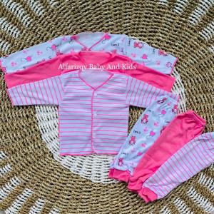 Serian Pink 3 Pasang / 3 setelan baju panjang bayi newborn