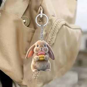 1PCS Cute Rabbit Pendant Multi functional Keychain Decoration Valentines Day New Year Decoration Car Decoration