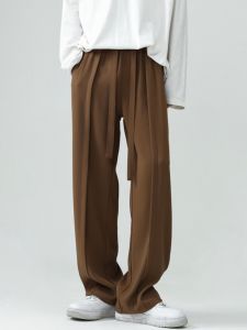 กางเกงขายาวทรงหลวมสไตล์เกาหลีสำหรับผู้ชาย กางเกงขายาวทรงตรง กางเกงขายาวทรงขากว้าง ทรงหลวม ทรงหลวม เทรนด์แฟชั่นฤดูใบไม้ร่วง