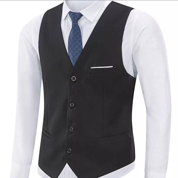 Review Combo bộ vest nam màu đen ôm body (áo vest+gile+quần+cà vạt+kẹp+nơ)