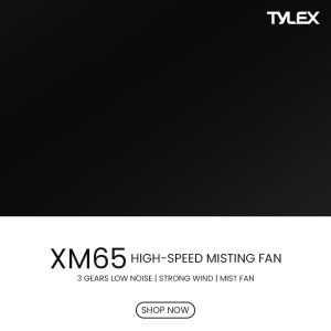 TYLEX XM65 Spray Fan: Strong Spray & Low Noise with 2000mAh Battery Capacity