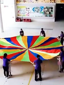 Mainan Parasut Pelangi Montessori Games Rainbow Parachute Mainan Anak Taman Kanak-Kanak Sekolah