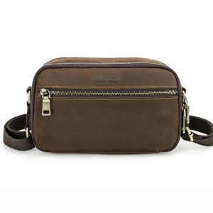 CONTACTS Genuine Leather Crossbody Bag for Men Vintage Small Messenger Bag Travel Strap Shoulder Bags Male Luxury Handbag