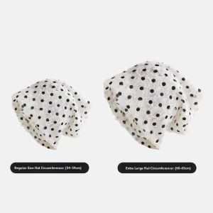 BILLI ZILLY | Ambient Sense Lace Dot Floral Loose Spring Summer Overhead Cap Women Casual Style Round Top No Brim Travel Suitable Hat