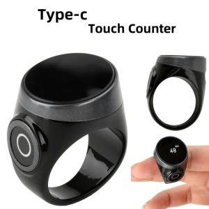 Type-C Touch Counter Mini Smart Tasbih Tally Counter Electronic Digital Counter for Muslims Prayer Time Vibration Reminder