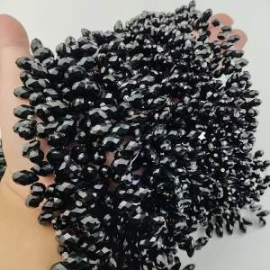 Side Hole Water Drop Austrian Black Crystal Glass Loose Beads 5x8/6x12/8x13mm 30-50pcs For DIY Jewelry Making Necklaces Bracelet