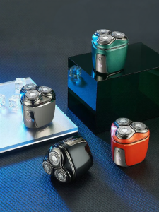 2025 New Black Tech Electric Shaver Triple Head Portable Mini Mens Razor Small Steel Cannon 1307T Wired Charging System