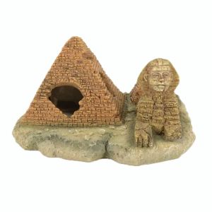 Fish Tank Aquarium Accessories Shrimp Residence Resin Pyramid Sphinx Beautification Landscape Rockery Home Decoration Crafts