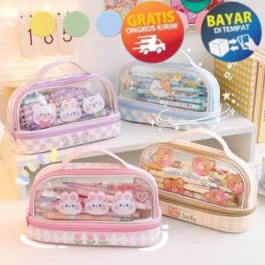 SANDBOX - KP195 TEMPAT PENSIL KOTAK PENSIL TRANSPARAN PVC PENCIL CASE STATIONARY TAS PENSIL SEKOLAH LUCU KOTAK PENSIL ANAK