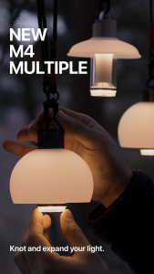 [LUMENA] M4 Portable Camping Lantern + Bubble Shade | IP66 Waterproof Wireless LED Tent Light | 3350mAh Samsung Battery Glamping Light | Aesthetic Outdoor Lamp