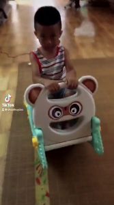 [FREESHIP] Cầu trượt cho bé kết hợp bập bênh và ném bóng rổ đa năng  cầu trượt bập bênh gấu 3in1  BH 6 tháng