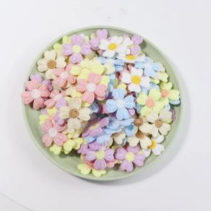 20Pcs 27mm Mixed Colors Flower Appliqued Lace For DIY Crafts Sewing Accessories Handmade Materials Wedding Supplies Home Decor
