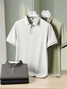 HENGYUANXIANG | Áo thun polo nam Ice Silk mùa hè mỏng thoáng khí tay ngắn thương hiệu hàng đầu thời trang công sở thường ngày nhanh khô