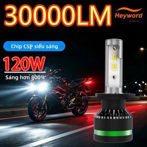 1PC 120W Mini Đèn LED Sương Mù Xe Máy 30000LM Đa Năng Xe Máy Xe Tay Ga Trước Phụ Trợ Lái Xe Đèn Pha 6000K Trắng