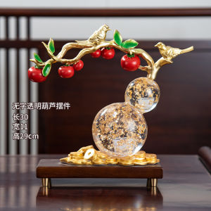 Chinese Style Lucky Gourd Decorative Oranges TV Cabinet Entranceway Living Room Wine Cabinet Decoration Gift Resin Material