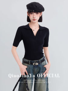 QIAOJIAOYA | Áo Thun Knit Slim Fit Cổ V