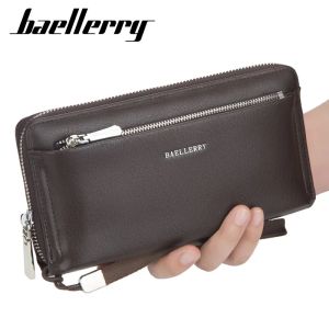Baellerry lelaki Clutch Bag kapasiti besar Wallet Cell Phone Pocket pemegang kad kredit berkualiti tinggi pelbagai fungsi Purse untuk lelaki