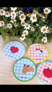 ที่รองแก้วน้ำ จานรองแก้วพลาสติกลายน่ารัก ขนาด10x11 cm. หนา 0.3 cm. ลายน่ารักสร้างบรรยากาศให้สดใส