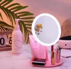Cermin Make up Meja dengan Lampu LED Touchscreen Rotasi 90 Derajat/Cermin Rias/Cermin LED Touchscreen