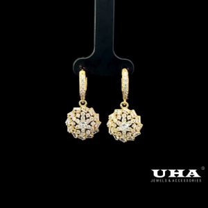 B1624 Bông tai nữ đính đá cz cao cấp sáng lấp lánh UHA