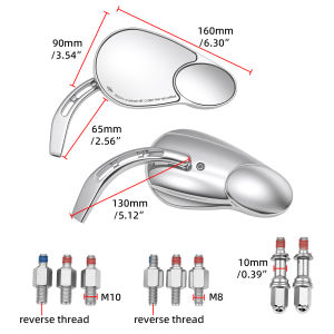 RYSJM | Motorcycles Rear Side Mirrors Rear View For Harley Honda Road King Touring Sportster Fat Boy Softail Bobber Chopper Street Glide