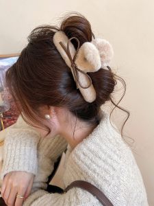 Kẹp Tóc Hình Cá Mập Nhung Lông Cừu Mùa Hè Cho Phụ Nữ Kẹp Tóc Hình Bướm Mới 2025 Phụ Kiện Tóc Thời Trang Cao Cấp Cho Tóc Dày