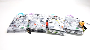 Lil’ Curators Washable Baby Cloth Book | High-Contrast Sensory Toy with Rustle & Beep