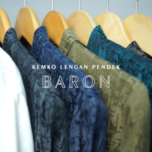 Katsae - Baju Koko Pria Dewasa BARRON lengan pendek Embos Warna PUTIH