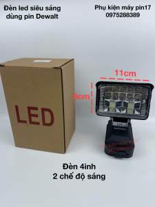 Đèn led siêu sáng dùng pin Dewalt có 2 chế độ sáng