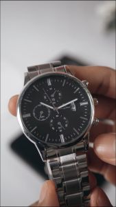 PhiLipe Ricci Jam Tangan Pria Rantai Analog Quartz Trendy Hitam Ori Simple 7352 Men Watches Free Box