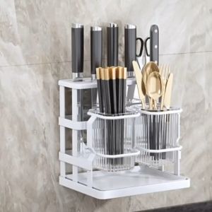 Kitchen drainer organizer drainer strainer spoon and fork organizer rack sponge holder for sink utensils organizer tableware storage sponge rack with drainer for bathroom shelf organizer knife organizer rack makeup brush organizer school supplies organize