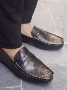 Giày lười nam MULGATI Penny Moccasin dập vân da rắn - K2169