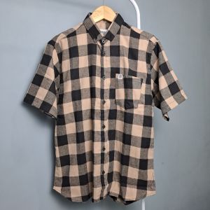 Kemeja Flanel Lengan Pendek Kotak Premium Pria Distro