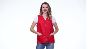 Volunteer Vest Lapel Sleeveless Pockets Zipper Placket Mesh Lining Outdoor Vest