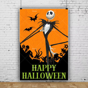 Potdemiel | Jack Skellington Happy Halloween Party Decor Background Horror Pumpkin The Nightmare Before Christmas Kids Photography Backdrops