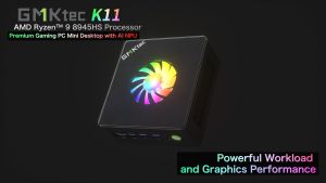 GMKtec K11 AMD Ryzen 9 8945HS Dual DDR5 USB4.0*2 OCulink Dual 2.5 LAN Windows 11 Pro PCle 4.0 M.2 2280 SSD Gaming Mini PC