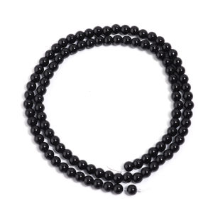 1 Strand Black Glass Round Beads 4/6/8/10/12mm Smooth Loose Spacer Bead for Jewelry Making DIY Handmade Charm Bracelets Necklace