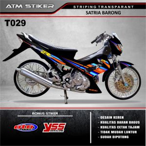 Striping transparant variasi suzuki satria barong