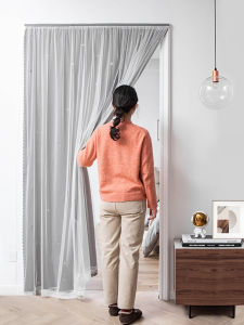 ม่านประตูกันยุงแบบติดผนัง ผ้าตาข่ายป้องกันความเป็นส่วนตัวในห้องนอน ห้องลองเสื้อผ้า ปิดบังความเป็นส่วนตัว ไม่ต้องเจาะรู