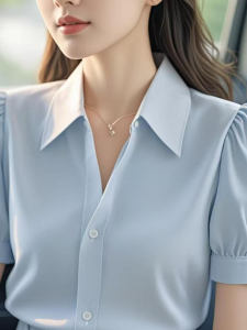Áo Sơ Mi Nữ Tay Ngắn Thanh Lịch Phong Cách Hàn Quốc Mùa Hè 2025 Thời Trang Mới Siêu Đẹp Trẻ Trung Ôm Vừa Vặn Chất Liệu Khác