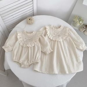 2-6Yrs Baby Lace Princess Girl Dress Embroidered Flowers Bow Baby Long Sleeve Dress Toddler Infant Girl Clothes Kids Outfits