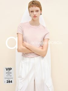 MO&Co. | Active Series Short Sleeve T-Shirts Fitted Crop Top