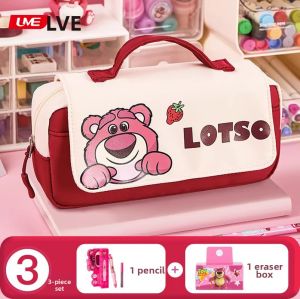 Girl School Pencil Case Large Capacity 2 Layers Portable