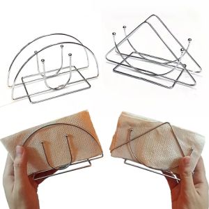 Stainless Steel Paper Towel Holder Tissue Holder Kitchen Tool Hotel Restaurant Countertop Square Towel