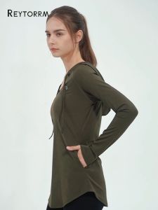 Reytorrm Hoodie Olahraga Wanita Baju Gym Kaos Wanita Lengan Panjang(WT001)